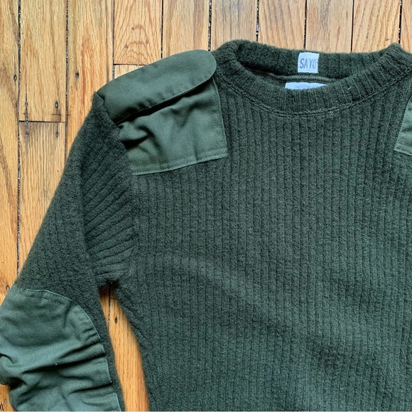 DSCP Valor Collection %100 Wool War Fighter Army Green Sweater Made In U.S.A. - Picture 4 of 11